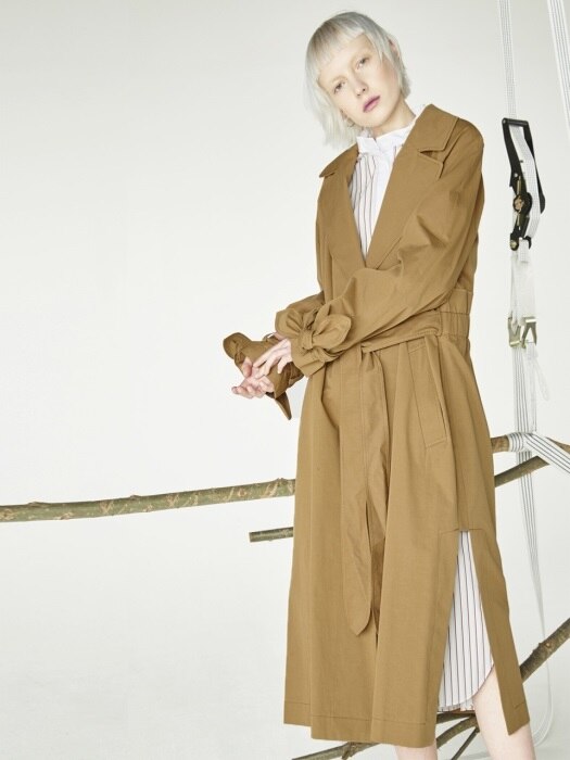 Leaves trench_Beige