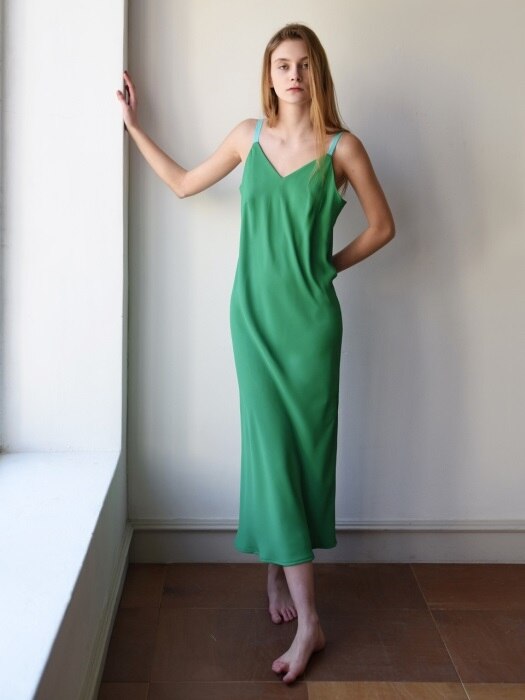 Midi Slip Dress _ Green