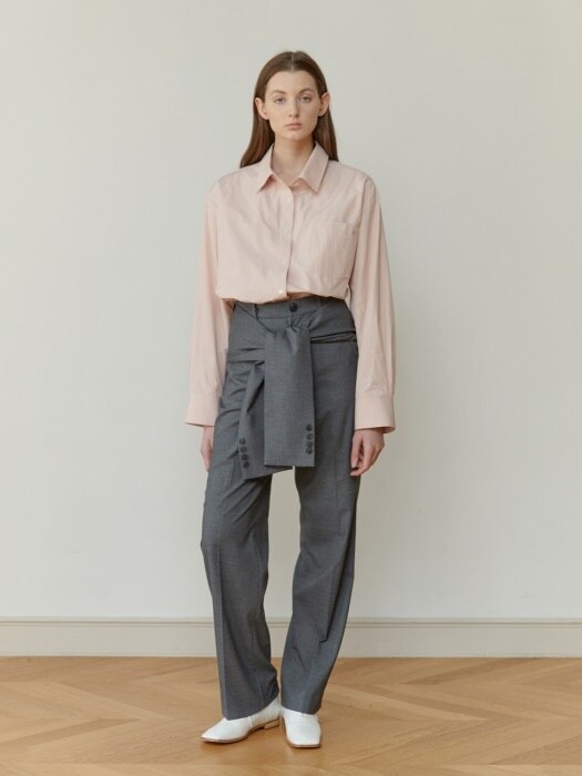 TIE-WAIST TROUSERS (GRAY)