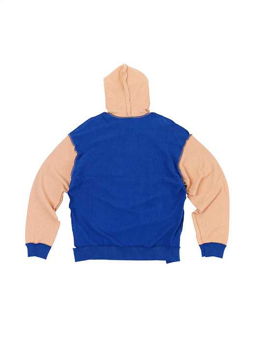 Beige/Blue  Handle With Care Inside-Out Hoodie (Genderless)