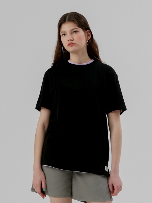 Basic Half Sleeve T shirt [Black]