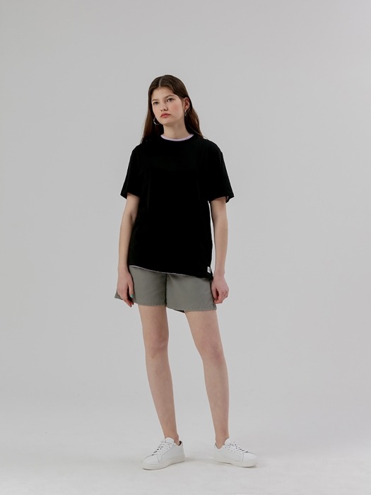 Basic Half Sleeve T shirt [Black]