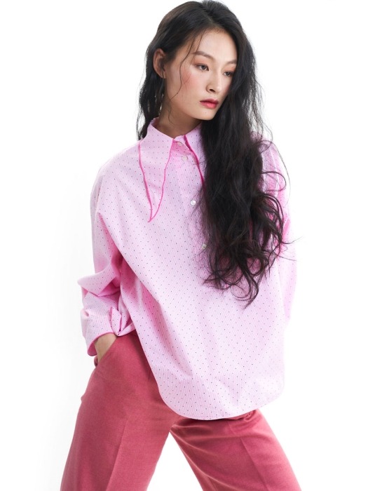 puritan collar pink shirt