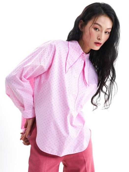 puritan collar pink shirt
