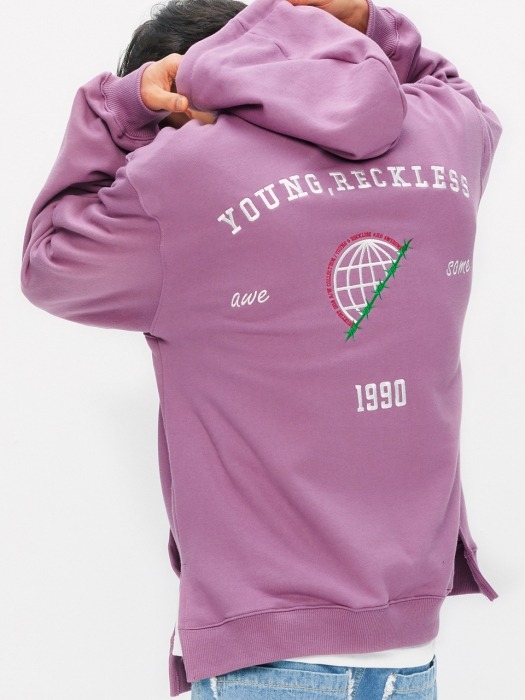 Globe Sweat-Hood (purple)