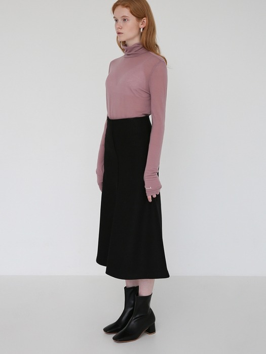 WOOL BLENDED TURTLENECK TOP - PINK