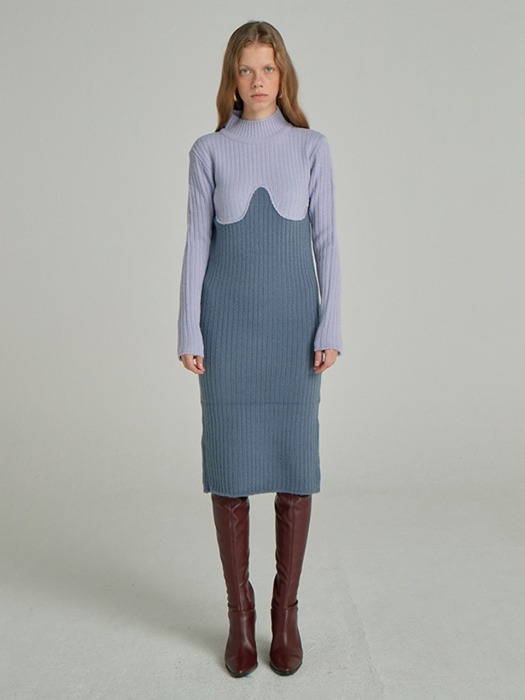 Coloration Sweater Dress_Lavender