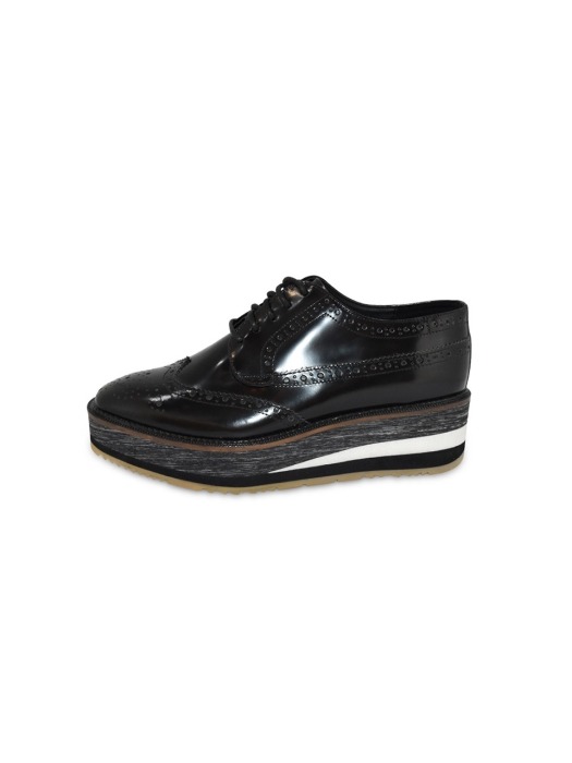 Vintage Mannish Wing Tip Platform Oxford Shoes
