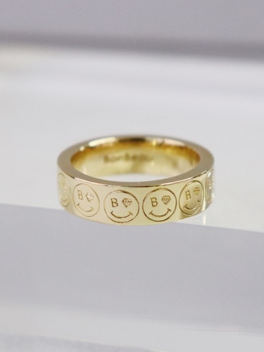 Lineup smile gold bold Ring