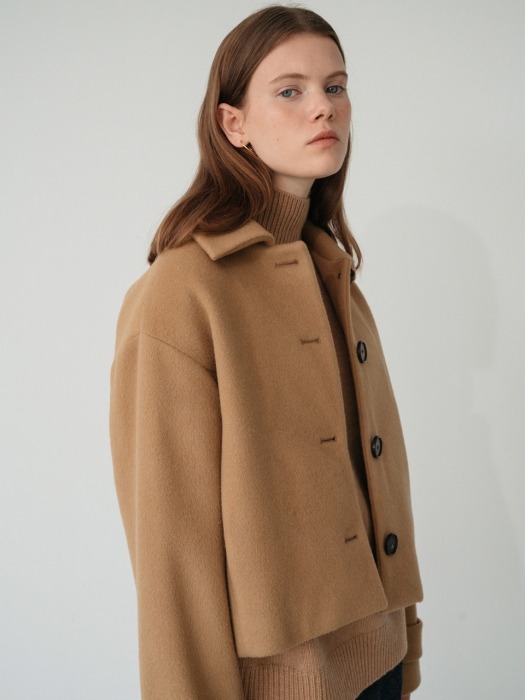 19fw wool short coat (beige)