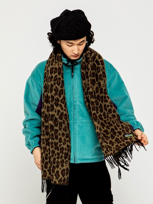 19FW LEOPARD MUFFLER [OLIVE KHAKI]