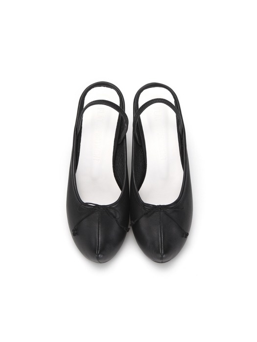 Pointed Toe Ballerina Sabot | Black