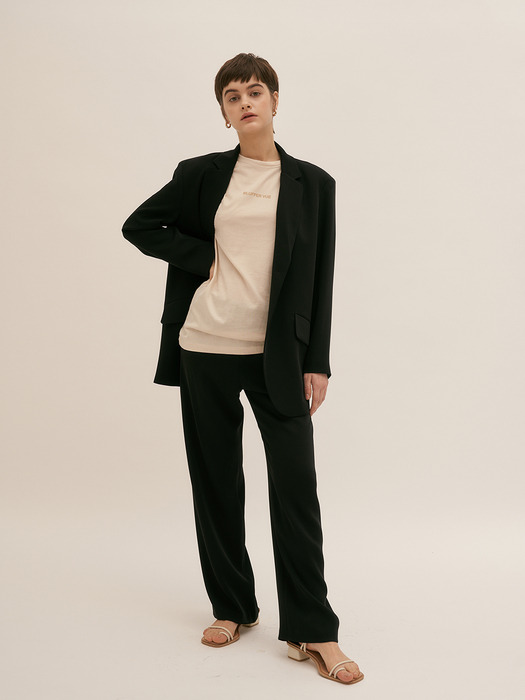 Oversized Soft Blazer - Black 