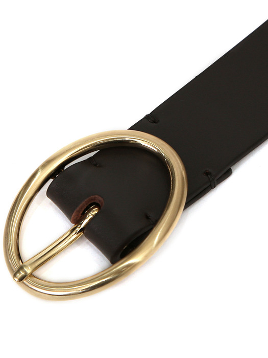 OVAL BELT / LEATHER / D BROWN