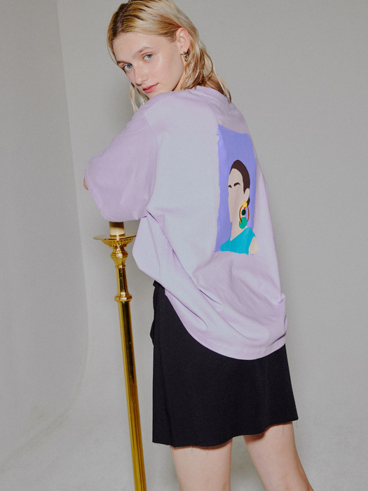 women print oversize t-shirts Purple