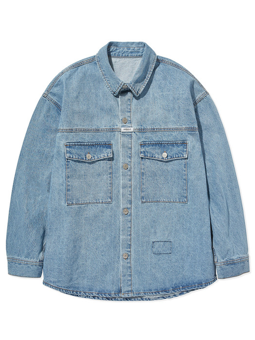 MARITHE DENIM OVERSHIRT stone blue