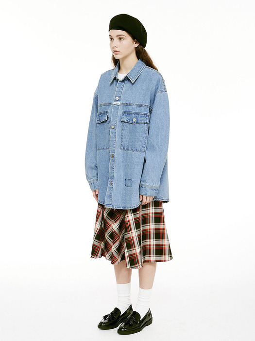 MARITHE DENIM OVERSHIRT stone blue