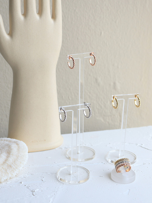 Wave cubic set (earring + ring)