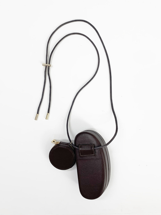 Sunglasses bag with coin pouch - Dark brown