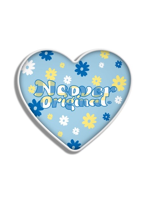 Flower gingham logo-blue(heart tok)