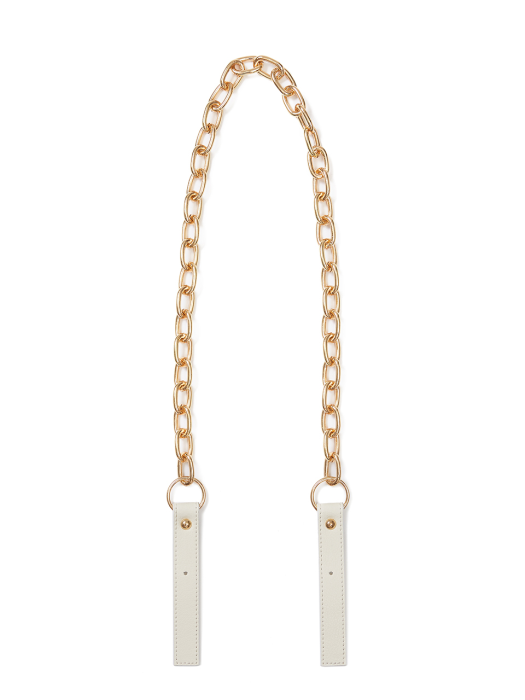 Leather Buckle Chain Strap in Ivory_VX0AX0600