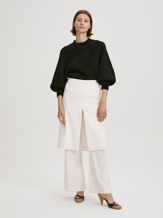 LAYERED FLARED TROUSERS (OFF WHITE)