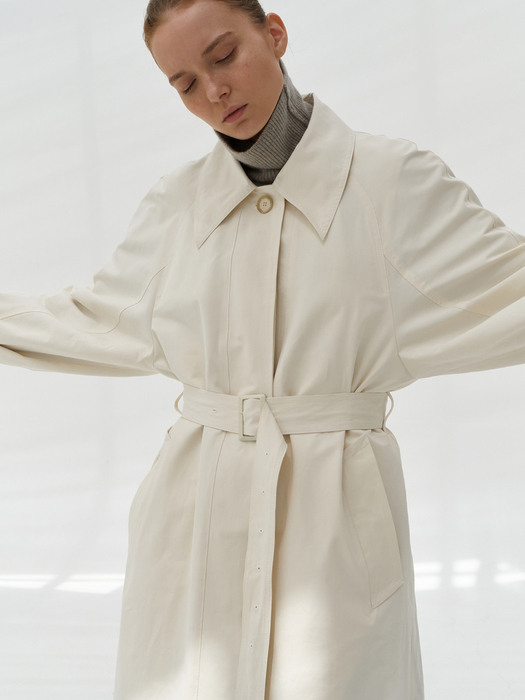 Single Trench Coat [Ivory]