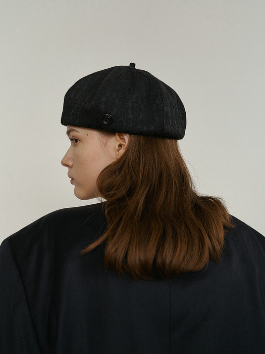 DOME BERET_jacquard black