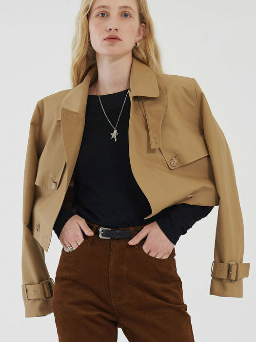 HALF CROP TRENCH COAT (beige)