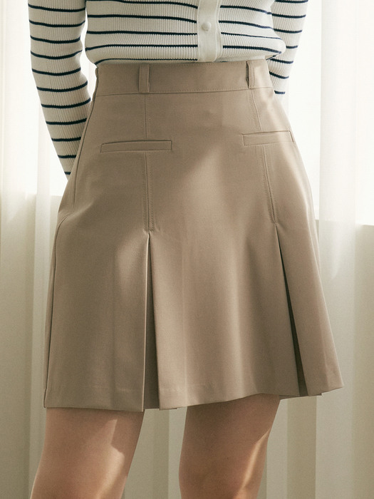 monts 1241 pocket wrinkle mini skirt (beige)