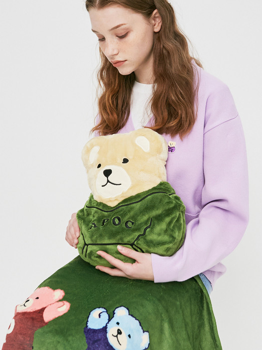 Signature Bear Cushion&Blanket_Green