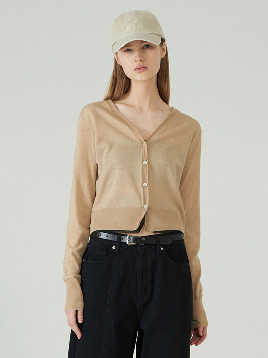 CHIFFON LAYERED CARDIGAN (beige)