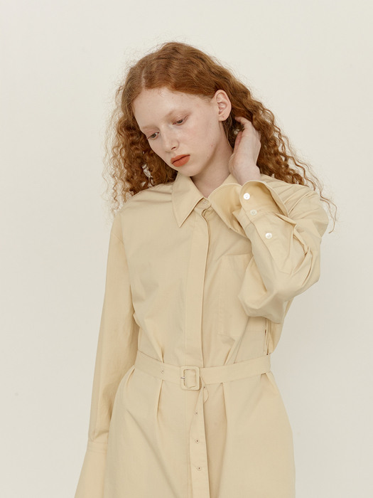 AEWOL Oversized shirt dress (Butter)