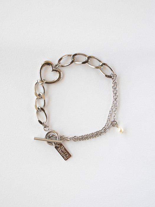 Love, surgical mixed chain bracelet
