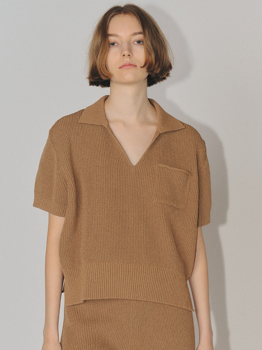 GARCONS KNIT TOP [CAMEL]