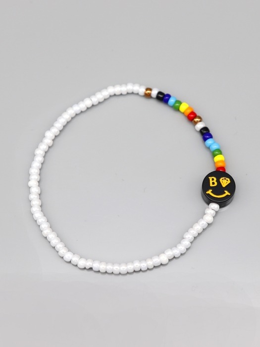 Smile point rainbow beads Bracelet 스마일 참 포인트 레인보우 비즈 팔찌 5color