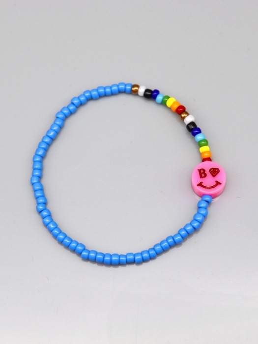 Smile point rainbow beads Bracelet 스마일 참 포인트 레인보우 비즈 팔찌 5color