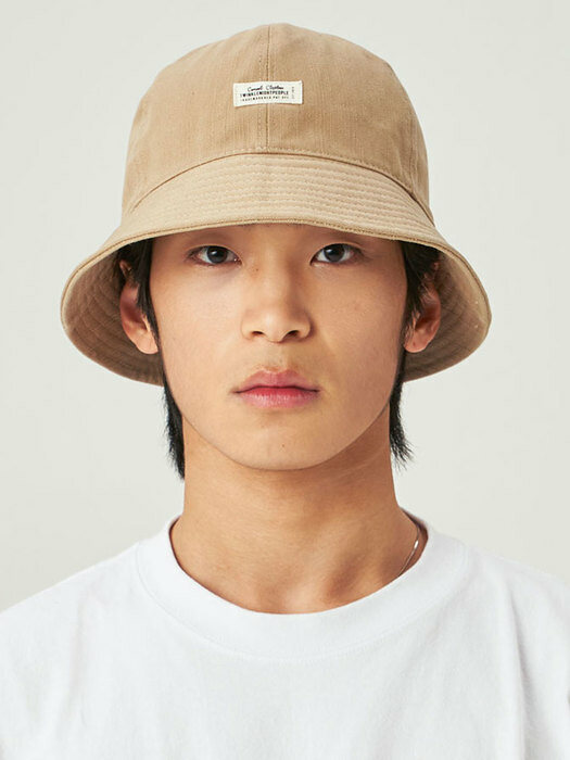 T215AACU07_WH LABEL 6PANEL BUCKET HAT