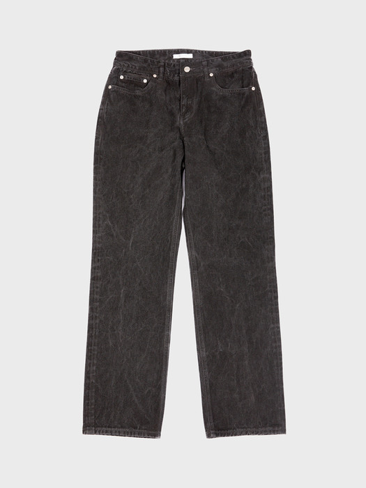 WIDE JEANS COATING DYED BLACK