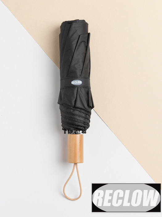 파스텔 3단 수동 접이식 우산 블랙