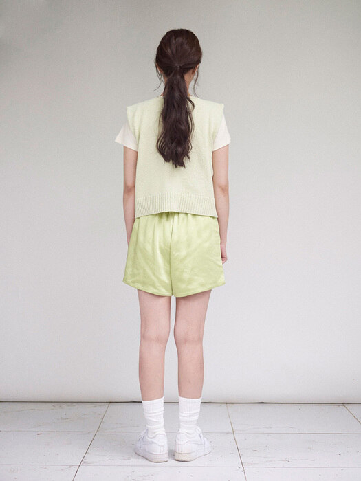 satin shorts (green)