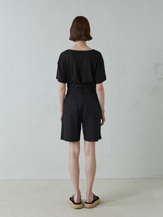 Belted Two-Tuck Shorts  (JUSS301-15)