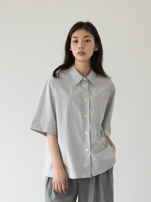 21SS Women Reporter Shirt (Dove Gray)