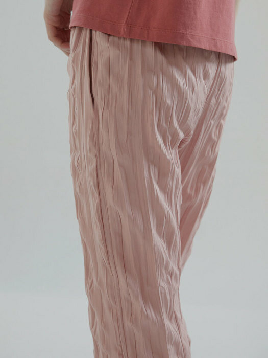 Wrinkle banding trouser (Pale pink)
