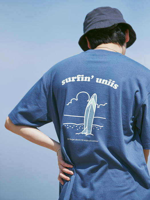 SURF IN BACK PRINT TEE_OCEAN CAHRCOAL