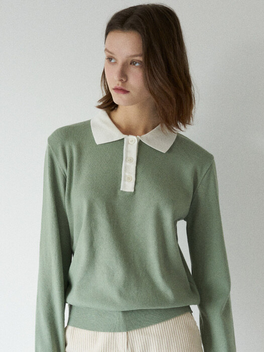 [리퍼브]LM COLLAR KNIT(GREEN)