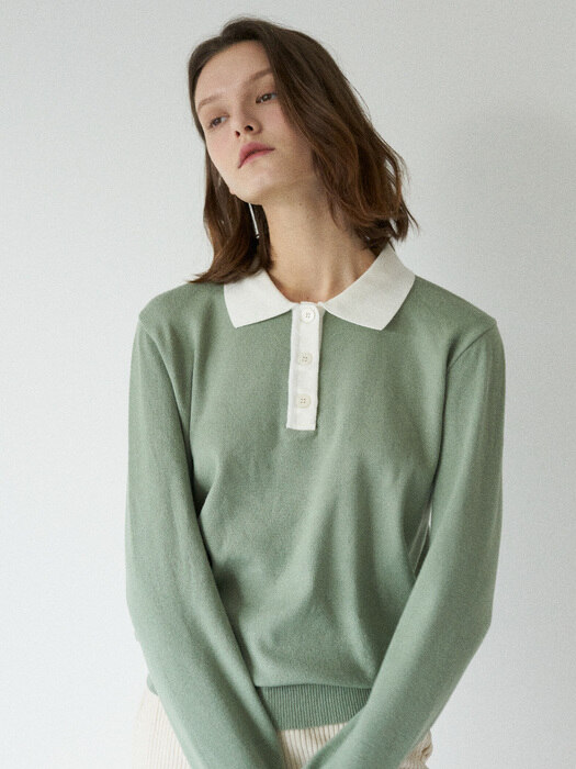 [리퍼브]LM COLLAR KNIT(GREEN)