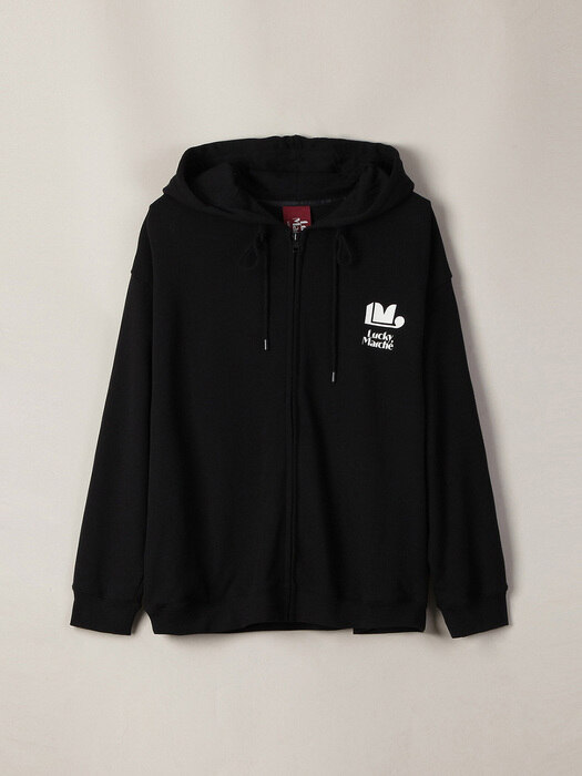 Zipup Hooded Sweatshirt with  LM Message_LQUAW20110BKX