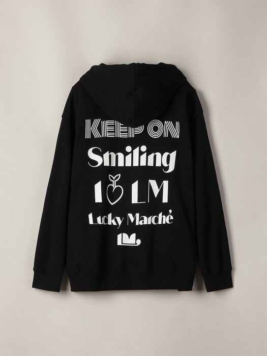 Zipup Hooded Sweatshirt with  LM Message_LQUAW20110BKX