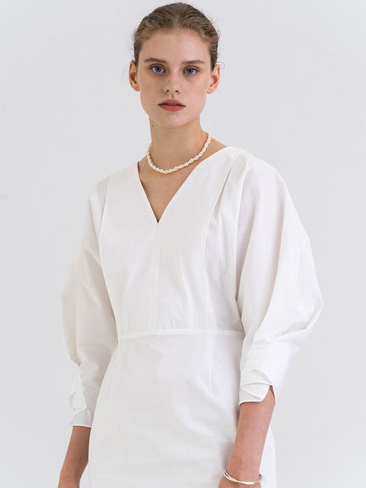 FW21 Cocoon Sleeve Mini Dress White